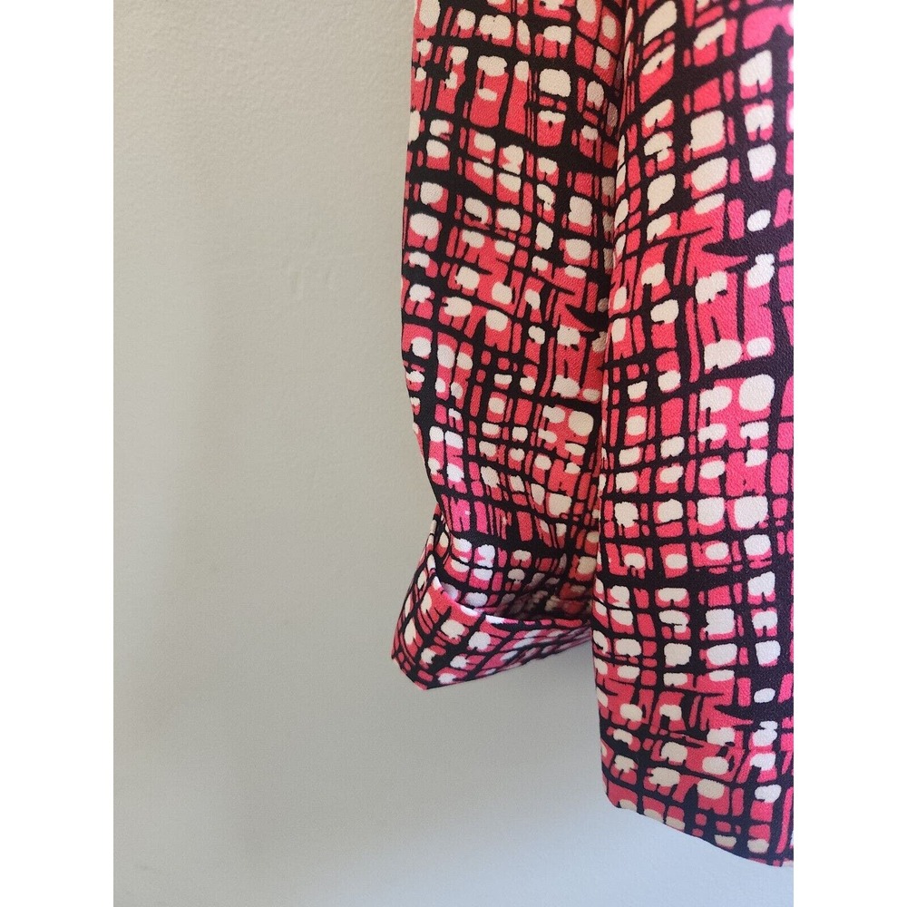 Womens Notations 3/4 Cuffed Sleeve Open Front‎ Pink Black Jacket Large - Picture 2 of 8